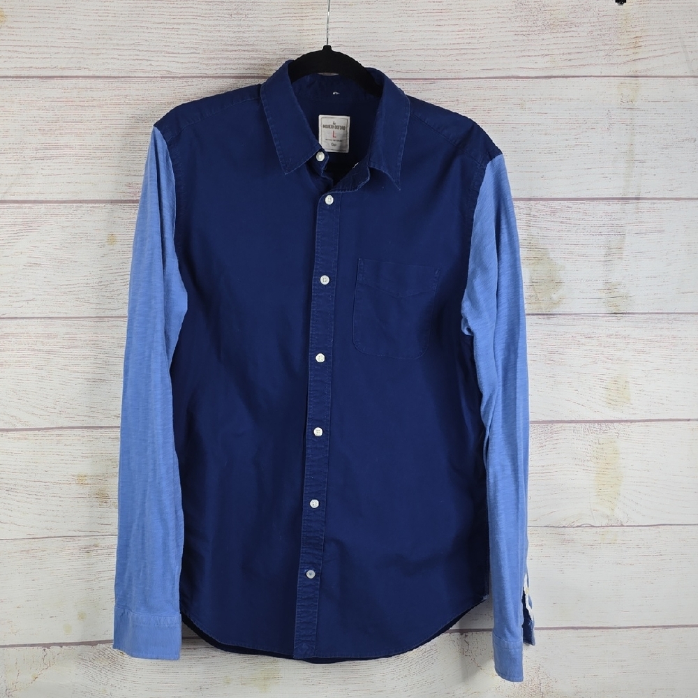 Gap Men's Blue Modern Oxford Button-Up Shirt Sz Large
